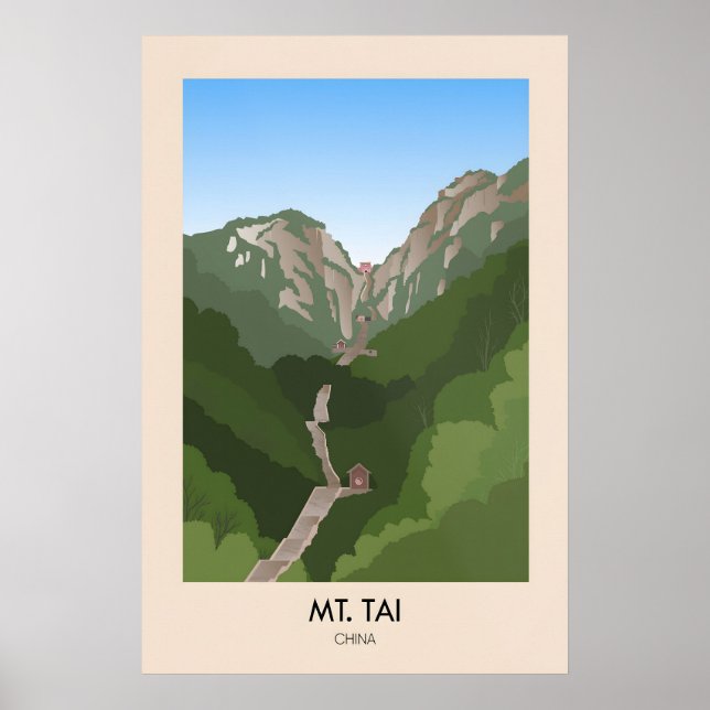 Affiche de voyage Mont Tai Chine (Devant)