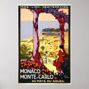Affiche de voyage Monte-Carlo Monaco Beach