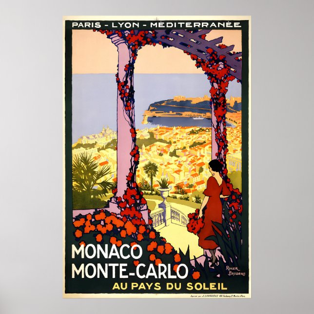 Affiche de voyage Monte-Carlo Monaco Beach (Devant)
