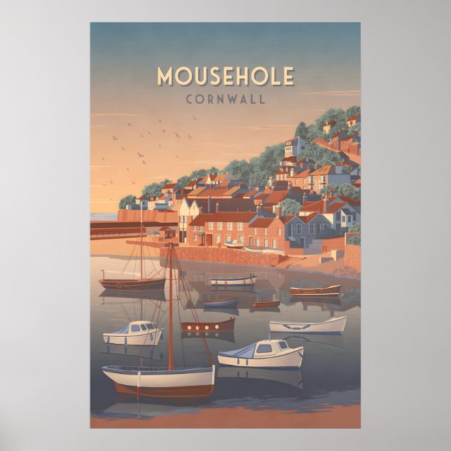Affiche de voyage Mousehole Cornouailles (Devant)