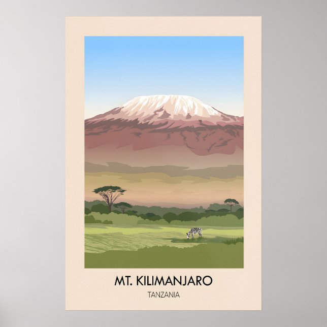 Affiche de voyage Mt Kilimanjaro Tanzanie (Devant)