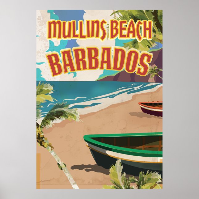 Affiche de voyage Mullins Beach Bay Barbade. (Devant)