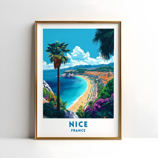 Affiche de voyage Nice France décoration murale (Créateur téléchargé)