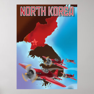 Affiche de voyage North Korea Vintage.