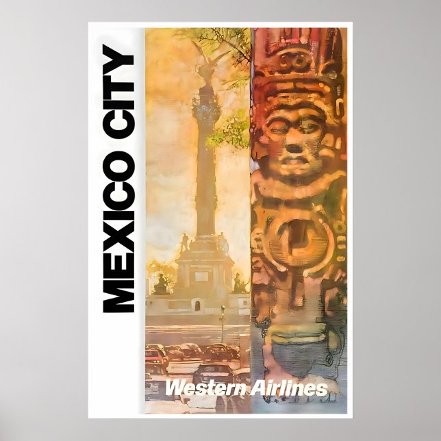 Affiche de voyage occidentale d'art de Mexico City (Devant)