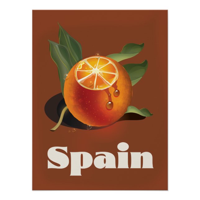 Affiche de voyage orange Espagne (Devant)