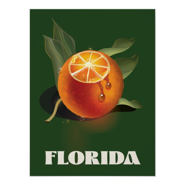 Affiche de voyage Orange Floride sur toile (Devant)