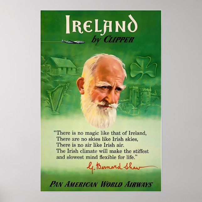 Affiche de voyage Pan Am Impression d'art Irish Gi (Devant)