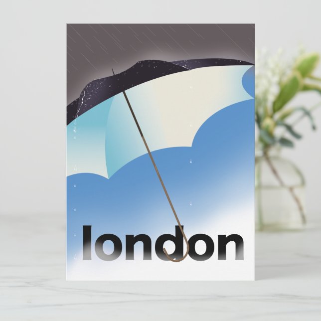 Affiche de voyage parapluie Londres (Debout devant)