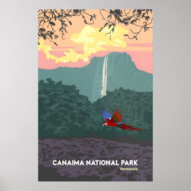 Affiche de voyage Parc national Canaima Venezuela (Devant)