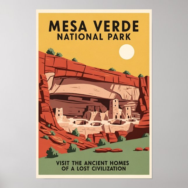 Affiche de voyage Parc national de Mesa Verde  (Devant)