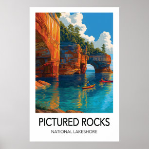 Affiche de voyage Parc national de Pictured Rocks