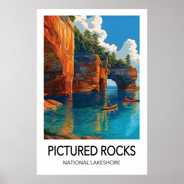 Affiche de voyage Parc national de Pictured Rocks (Devant)