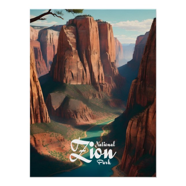 Affiche de voyage Parc national de Zion Utah États (Devant)