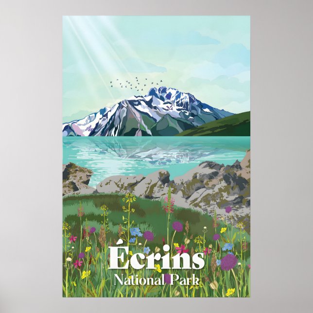 Affiche de voyage Parc national des Écrins France (Devant)
