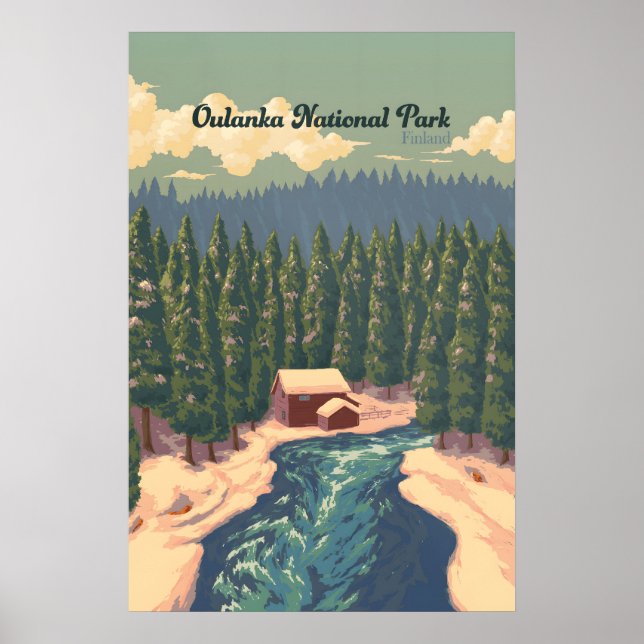 Affiche de voyage Parc national d'Oulanka Finlande (Devant)