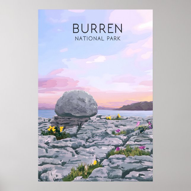 Affiche de voyage Parc national du Burren Irlande (Devant)