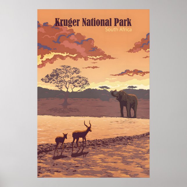 Affiche de voyage Parc national Kruger Afrique du  (Devant)