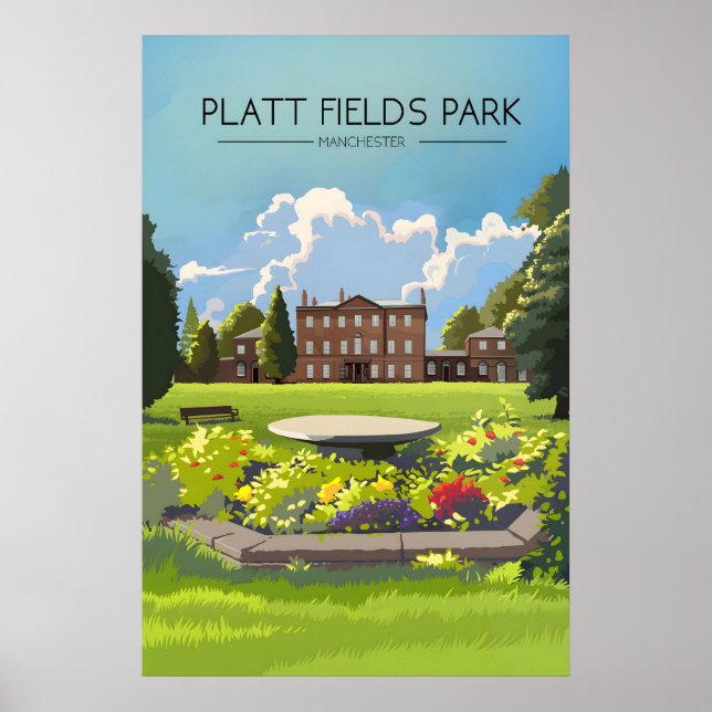 Affiche de voyage Parc Platt Fields Manchester (Devant)