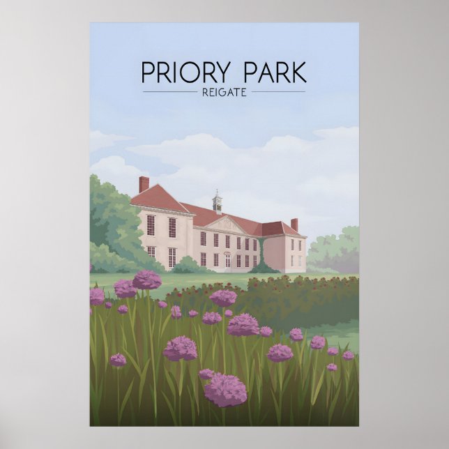 Affiche de voyage Parc Priory Reigate (Devant)