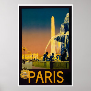 Affiche de voyage Paris Art mural français Impress