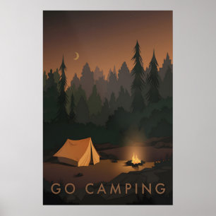 Affiche de voyage Partez camper