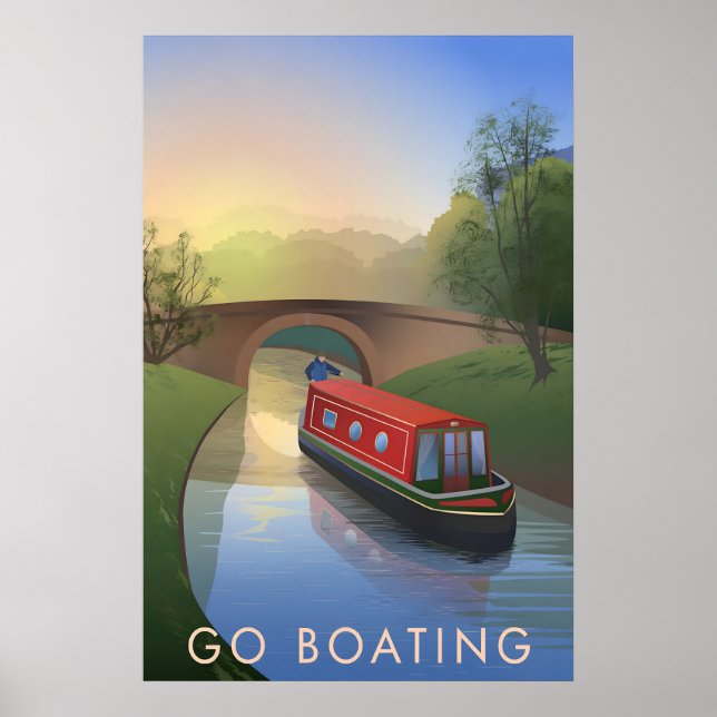 Affiche de voyage Partez en bateau (Devant)