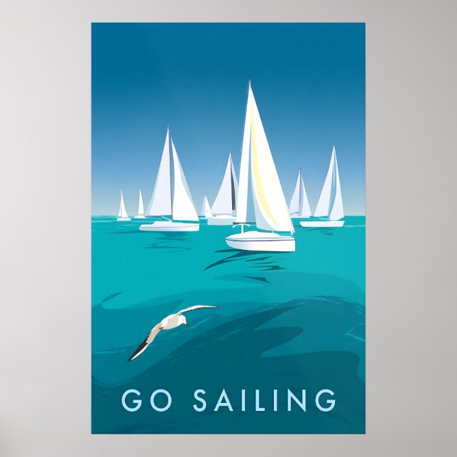 Affiche de voyage Partez en voile (Devant)