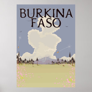 Affiche de voyage paysage Burkina Faso