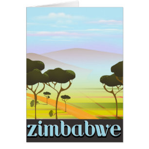 Affiche de voyage paysage Zimbabwe