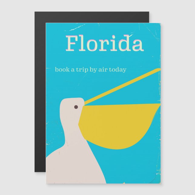 Affiche de voyage Pélican de Floride vintage (Devant / Derrière)