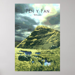 Affiche de voyage Pen Y Fan Brecon Beacons Pays de