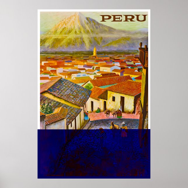 Affiche de voyage Pérou Art péruvien Prin (Devant)