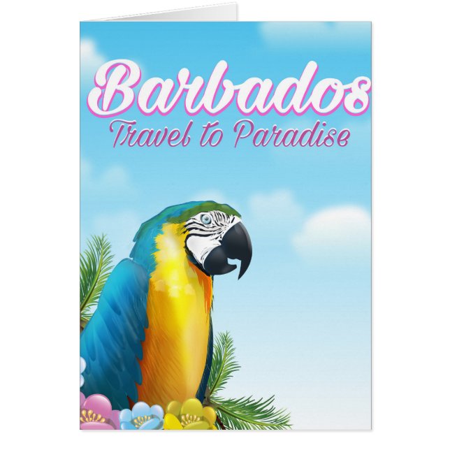 Affiche de voyage Perroquet de la Barbade (Devant)