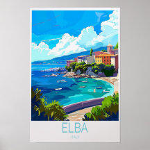Affiche de voyage personnalisée Elba Italie Italie