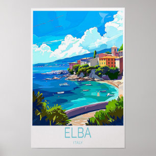 Affiche de voyage personnalisée Elba Italie Italie
