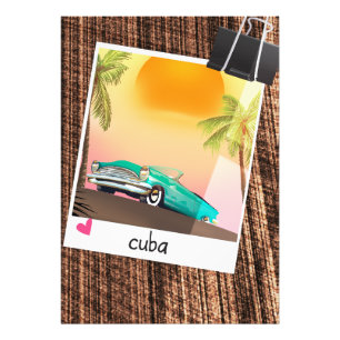 Affiche de voyage photo de voiture vintage cubaine