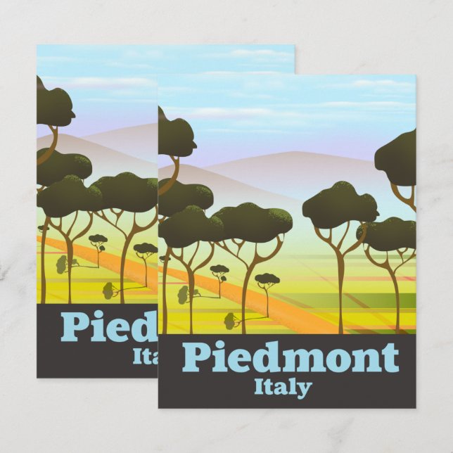 Affiche de voyage Piémont Italie (Devant / Derrière)