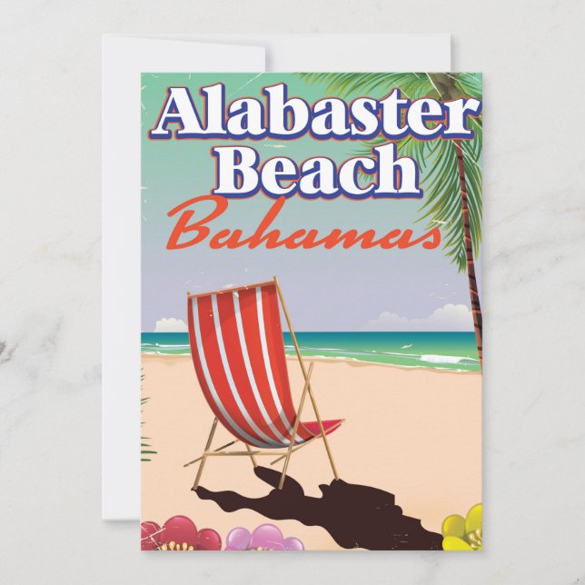 Affiche de voyage Plage d'Albâtre Bahamas (Devant)