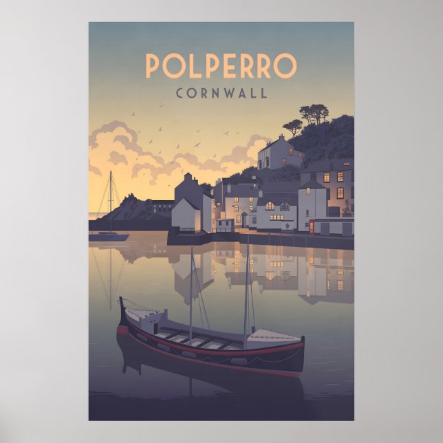 Affiche de voyage Polperro Cornwall (Devant)