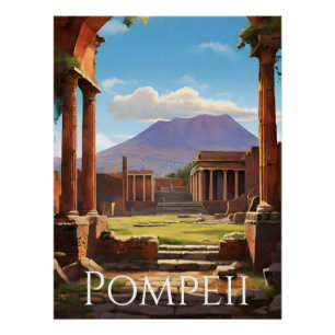 Affiche de voyage Pompéi Italie