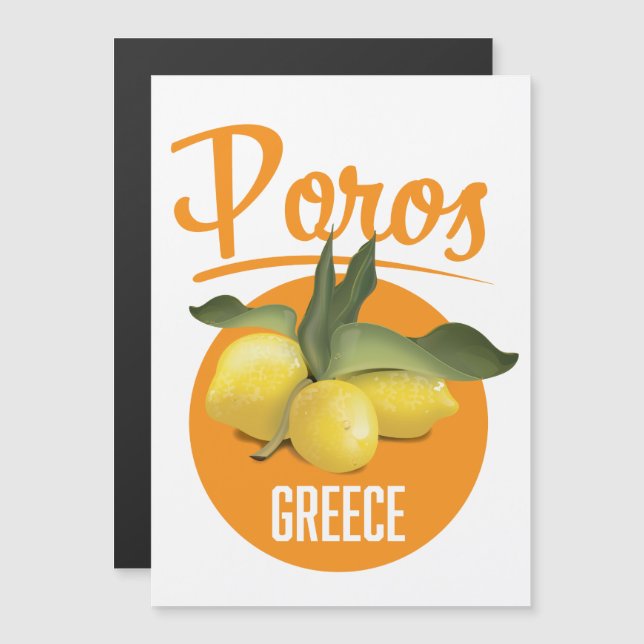 Affiche de voyage Poros Grèce Impression d'art (Devant / Derrière)