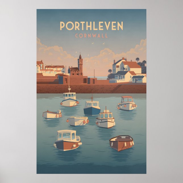 Affiche de voyage Porthleven Cornouailles (Devant)