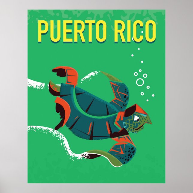 Affiche de voyage Porto Rico vintage (Devant)