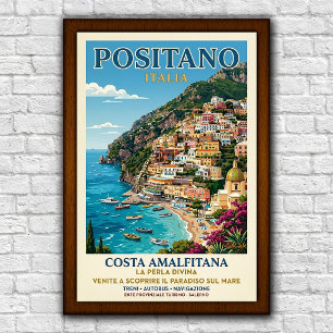 Affiche de voyage Positano, Italie des années 1960