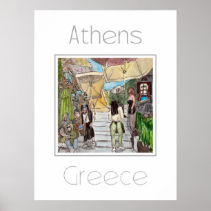 Affiche de voyage pour Athènes Grèce