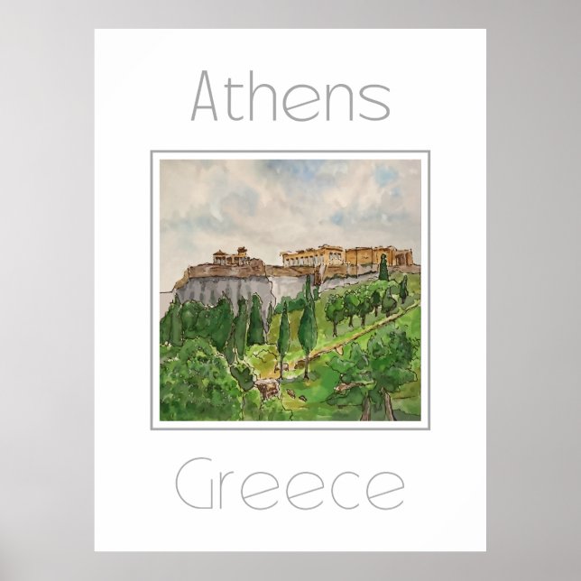 Affiche de voyage pour Athènes Grèce (Devant)