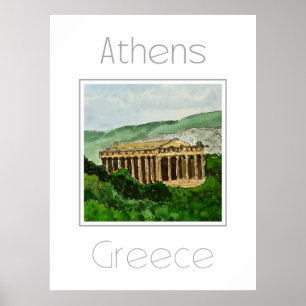 Affiche de voyage pour Athènes Grèce