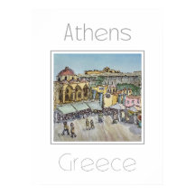 Affiche de voyage pour Athènes Grèce