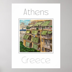 Affiche de voyage pour Athènes Grèce